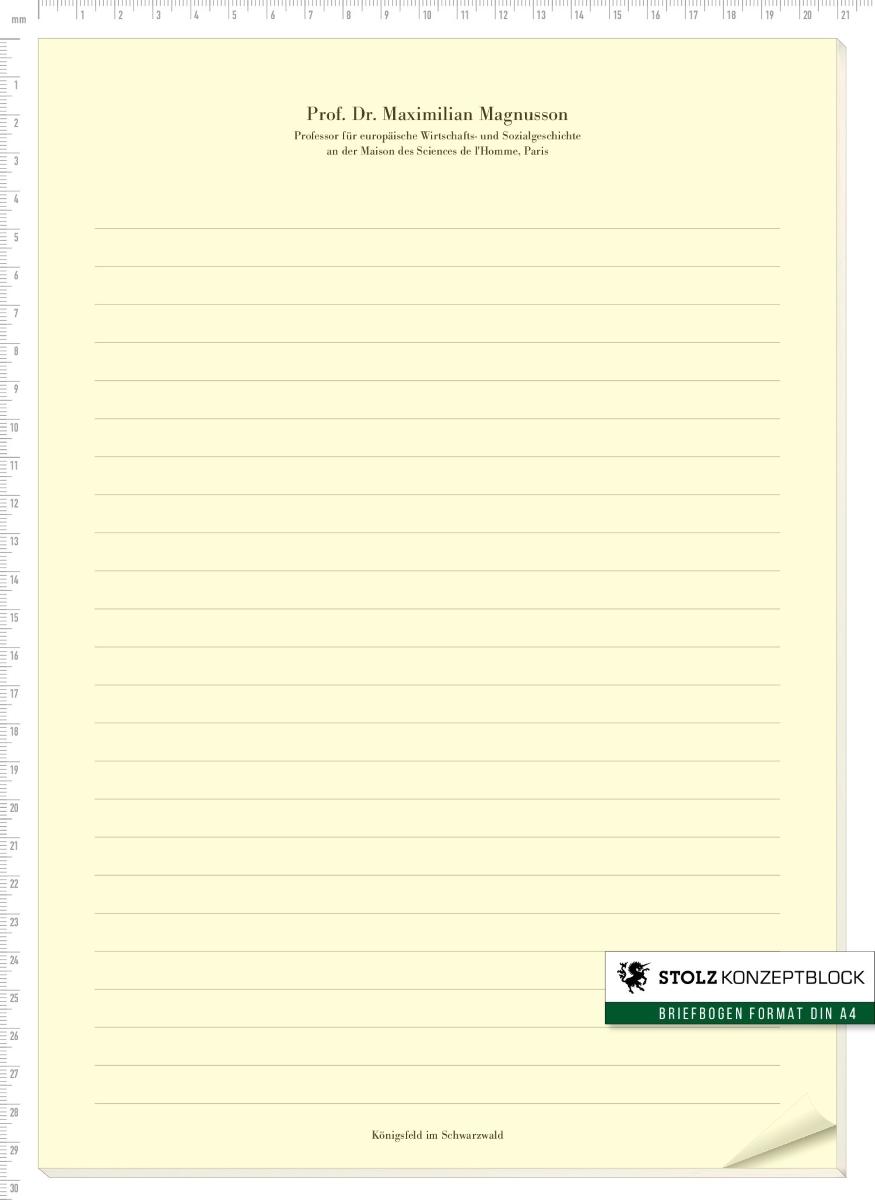 STOLZ Konzeptblock A4 liniert (Bodoni Regular)